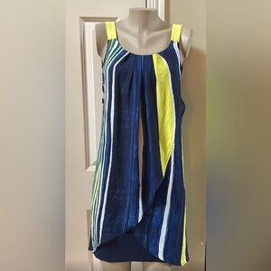 Frank Lyman Design Blue and Yellow Striped Dress